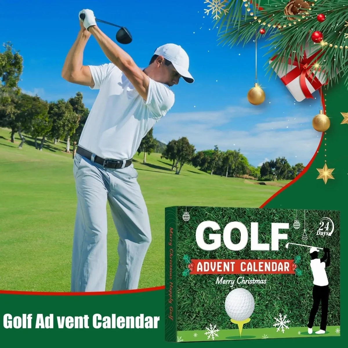 Golf Advent Calendar 24-Day Countdown With 24 Accessories