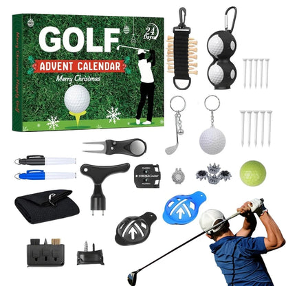 Golf Advent Calendar 24-Day Countdown With 24 Accessories