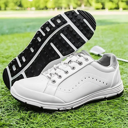 Golf Shoes Waterproof Leather Cushioned Insole Integrated Traction
