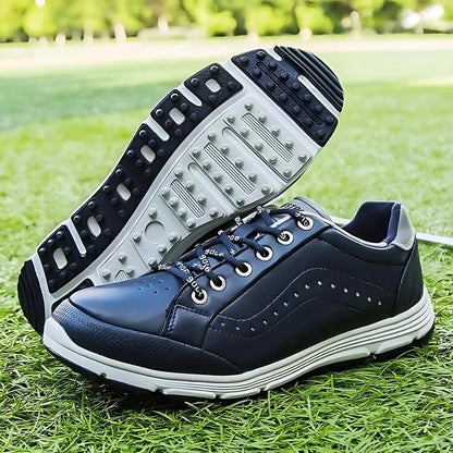 Golf Shoes Waterproof Leather Cushioned Insole Integrated Traction