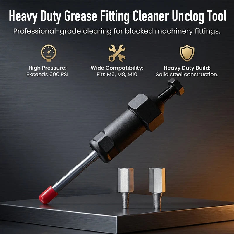 Grease Fitting Cleaner Tool With M6 & M8 Adapters