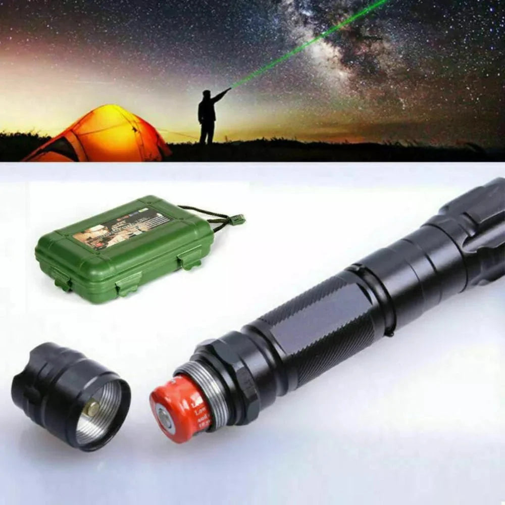Green Laser Pointer USB Rechargeable Anodized Metal Body 6,562 Ft Range