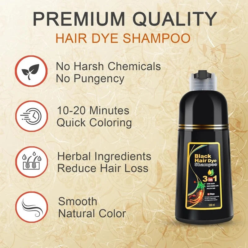 Hair Color Shampoo 3-In-1 Gray Coverage Ammonia-Free PPD-Free