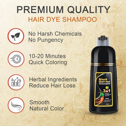 Hair Color Shampoo 3-In-1 Gray Coverage Ammonia-Free PPD-Free