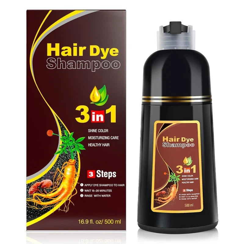 Hair Color Shampoo 3-In-1 Gray Coverage Ammonia-Free PPD-Free