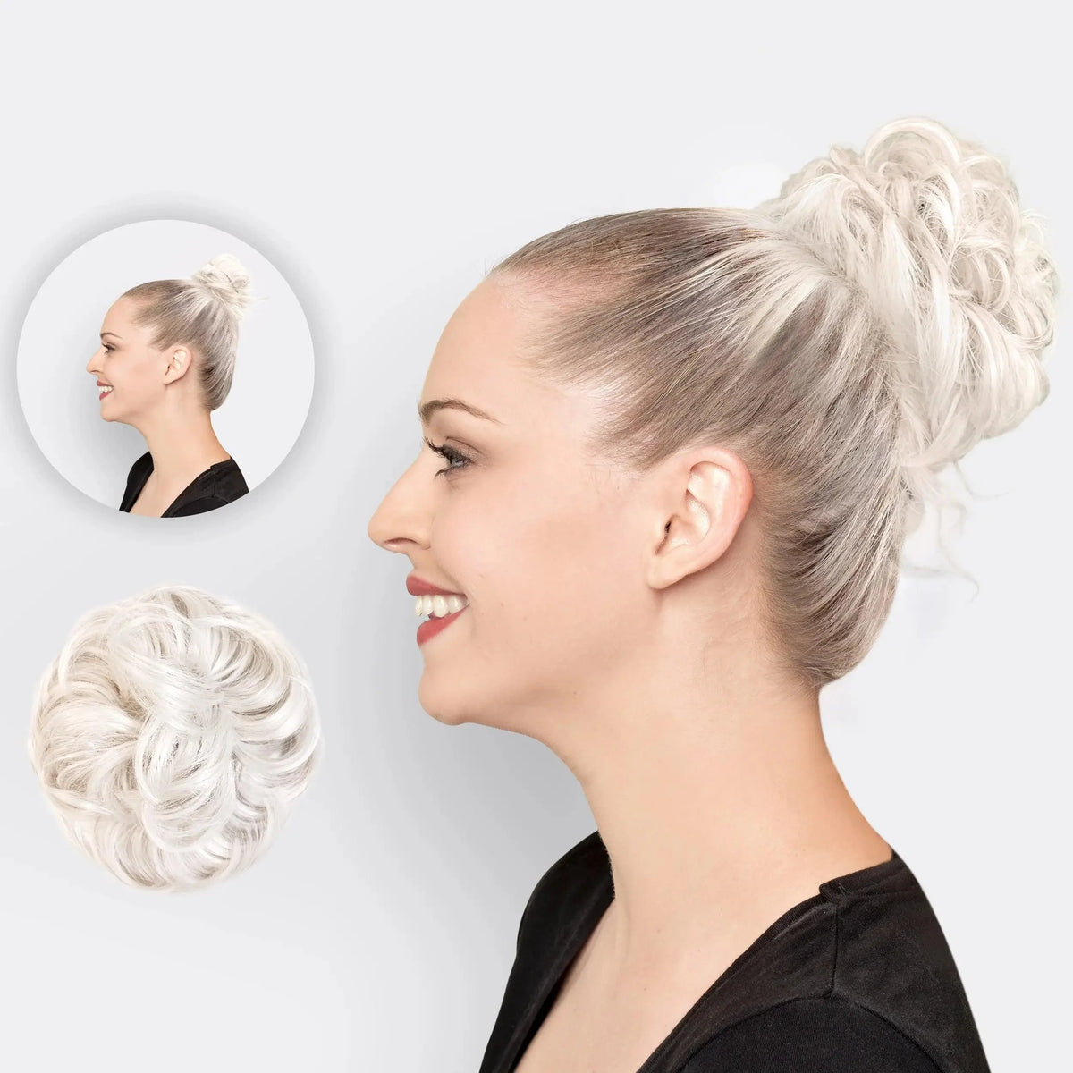 Hair Scrunchie Voluminous Bun Natural-Look Fibers