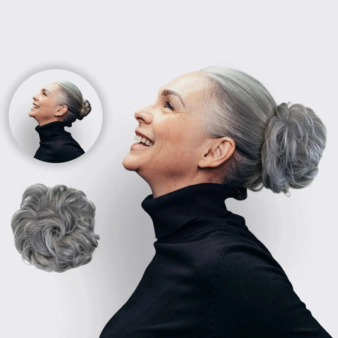 Hair Scrunchie Voluminous Bun Natural-Look Fibers