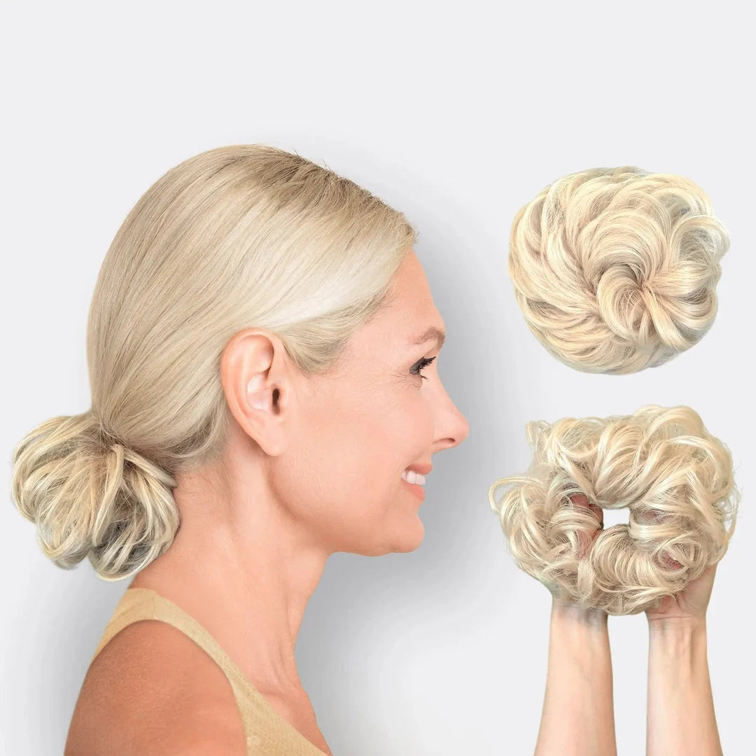 Hair Scrunchie Voluminous Bun Natural-Look Fibers