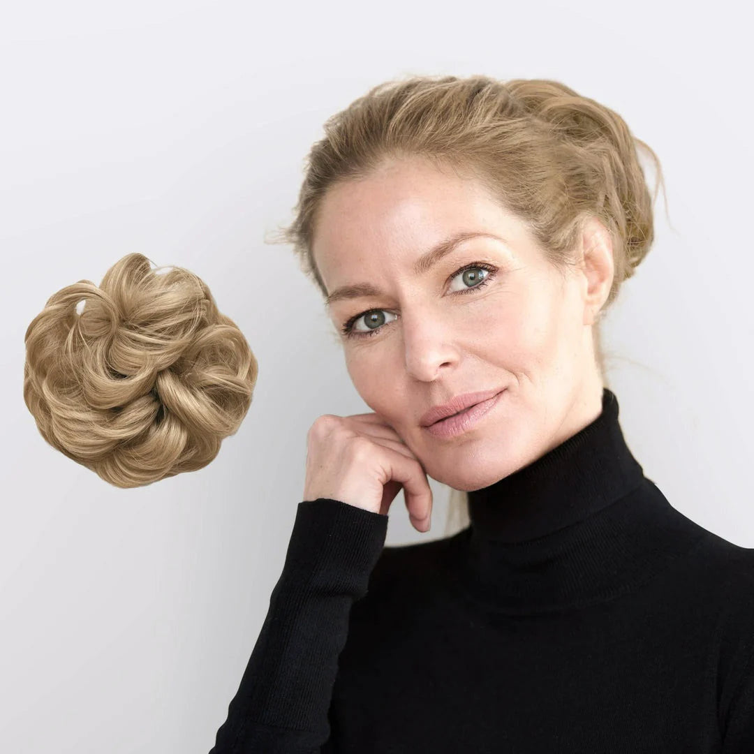 Hair Scrunchie Voluminous Bun Natural-Look Fibers