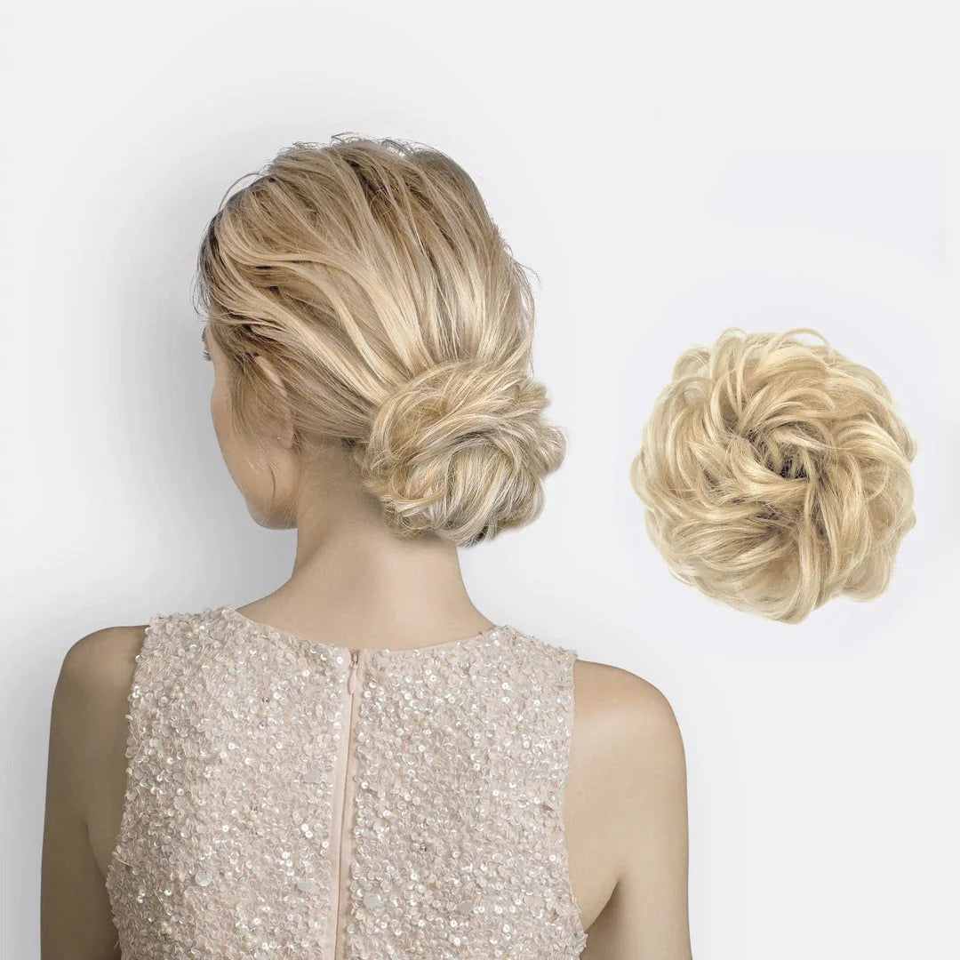 Hair Scrunchie Voluminous Bun Natural-Look Fibers