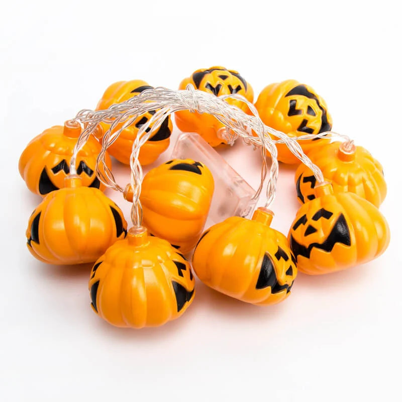 Halloween String Lights Carved Pumpkin LED Warm Glow