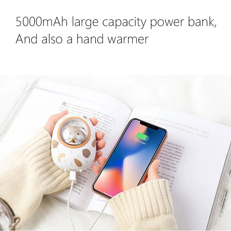 Hand Warmer Power Bank Double-Sided Heating 5000mAh Battery