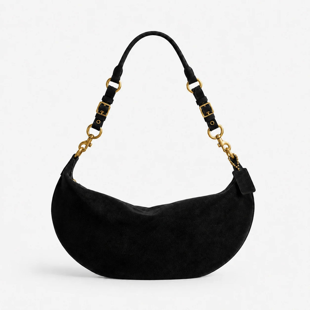 Handbag Soft Suede Curved Design Adjustable Crossbody Strap