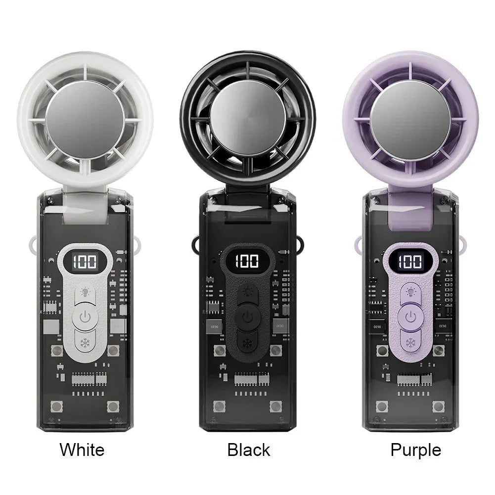 Handheld Fan Foldable Rechargeable LED Speed Display