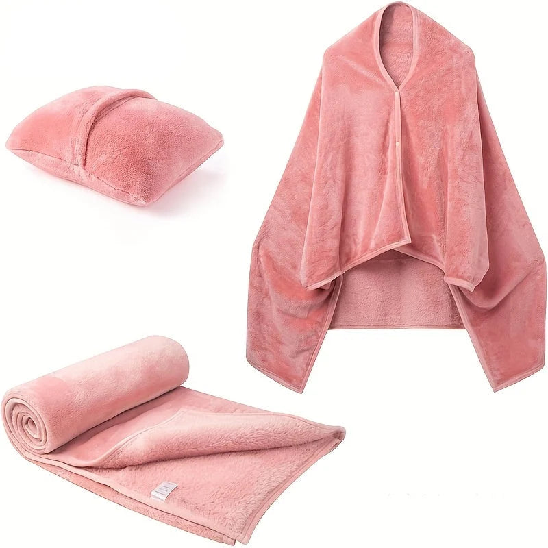 Heated Blanket 2-in-1 Convertible Pillow Portable Button Closure