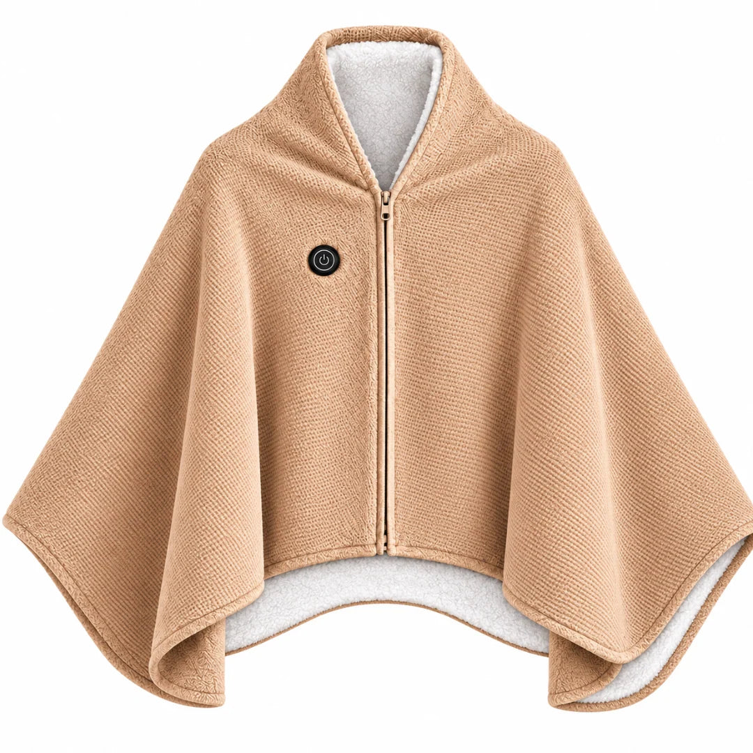 Heated Blanket Shawl USB-Powered Oversized Fit Back & Shoulder Warmth