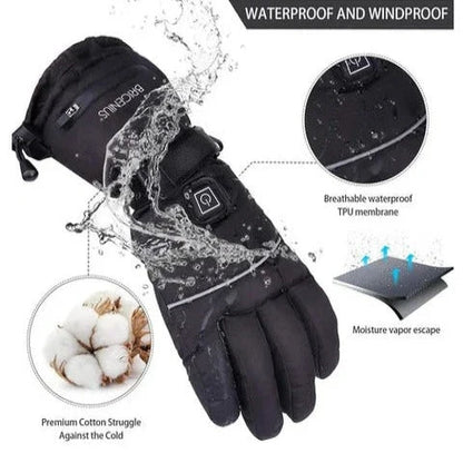 Heated Gloves Rechargeable Water-Resistant Three Heat Settings