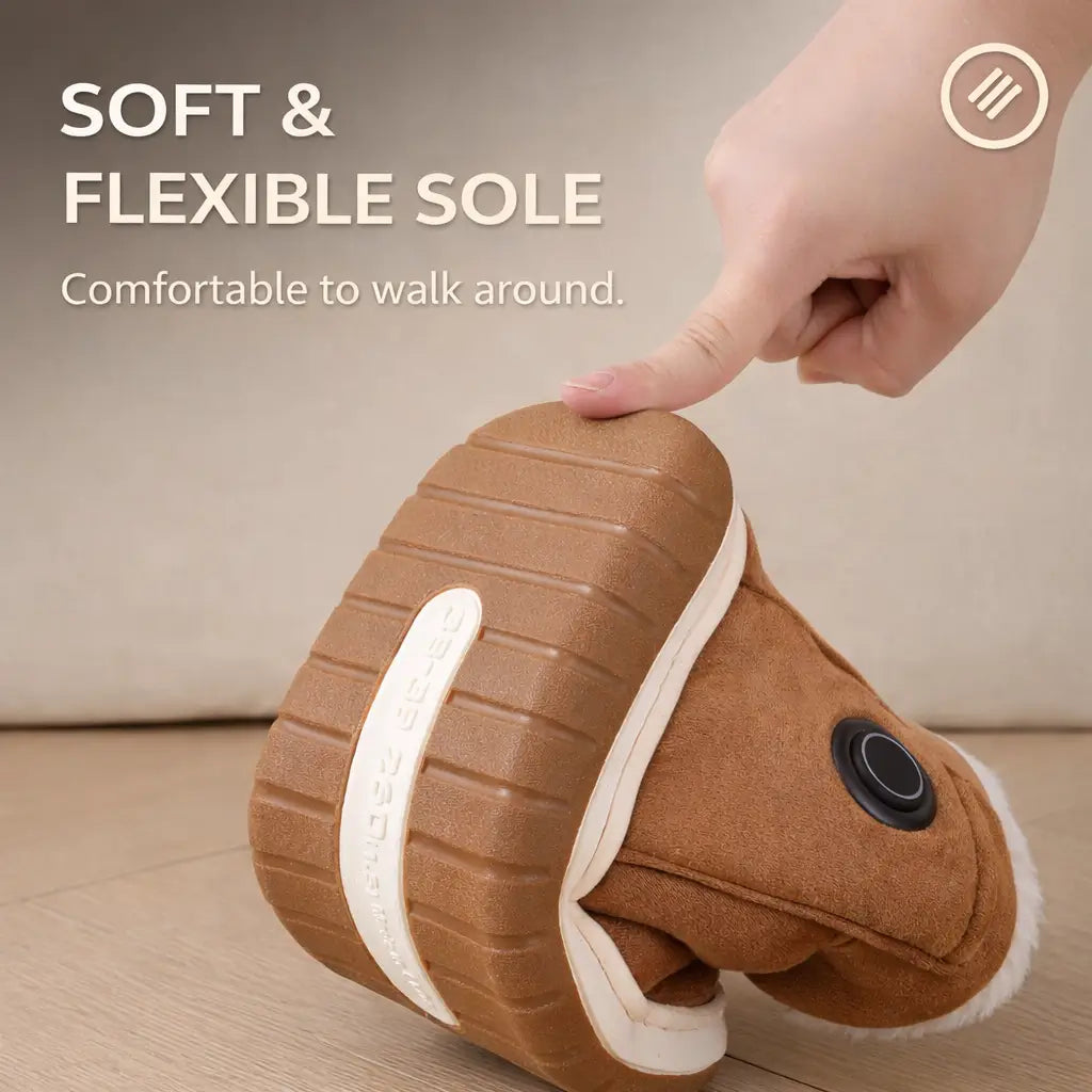 Heated Slippers Rechargeable Three Heat Settings Non-Slip Sole