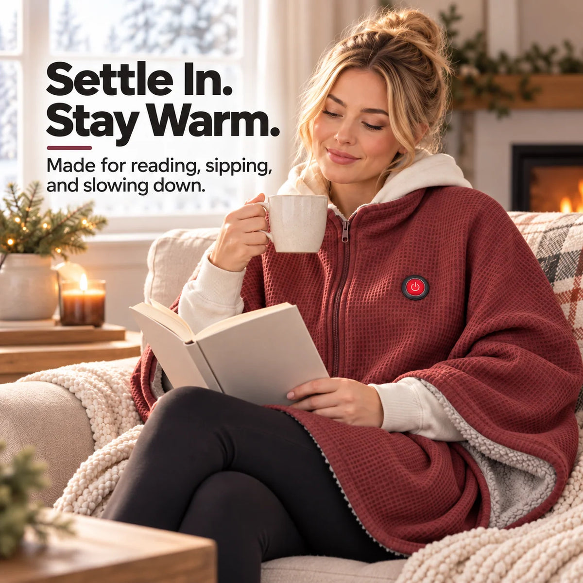 Heated Wearable Blanket Active Heating Hands-Free Warmth
