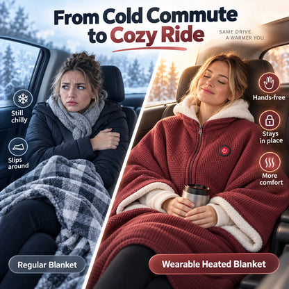 Heated Wearable Blanket Active Heating Hands-Free Warmth