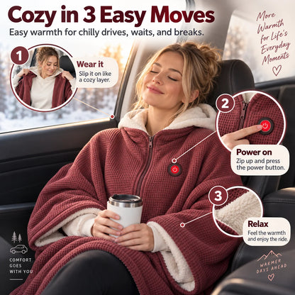 Heated Wearable Blanket Active Heating Hands-Free Warmth