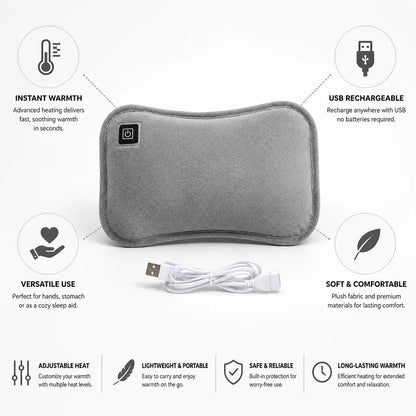 Heating Pad USB Rechargeable Adjustable Heat Plush Cover