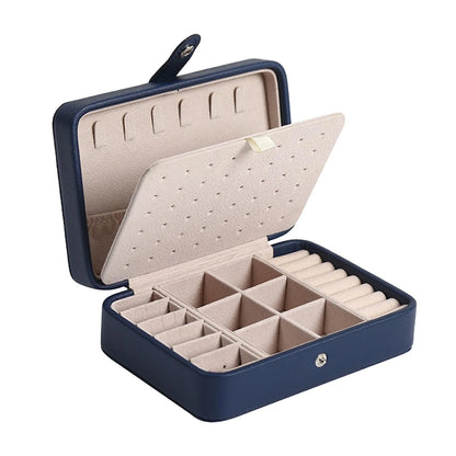 Jewelry Box Leather Flip-Top Multiple Compartments
