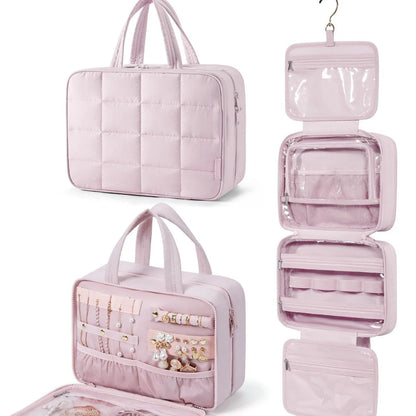Jewelry Organizer Bag Removable Inserts & Clear Pockets