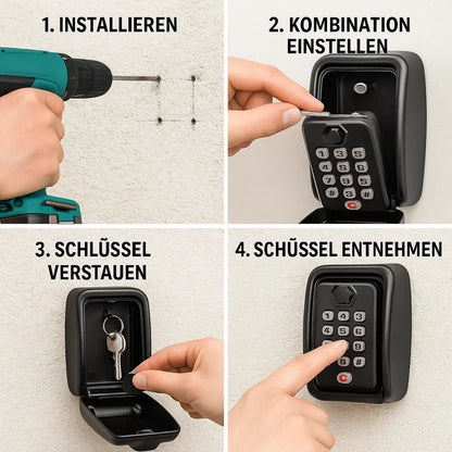 Key Safe Wall-Mount Weatherproof Zinc Adjustable Combination Lock