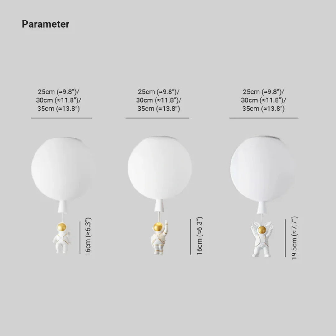 Kids Ceiling Lamp Moon & Astronaut Warm White LED