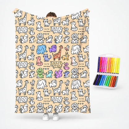 Kids Duvet Cover Washable Ink Pre-Printed Lines