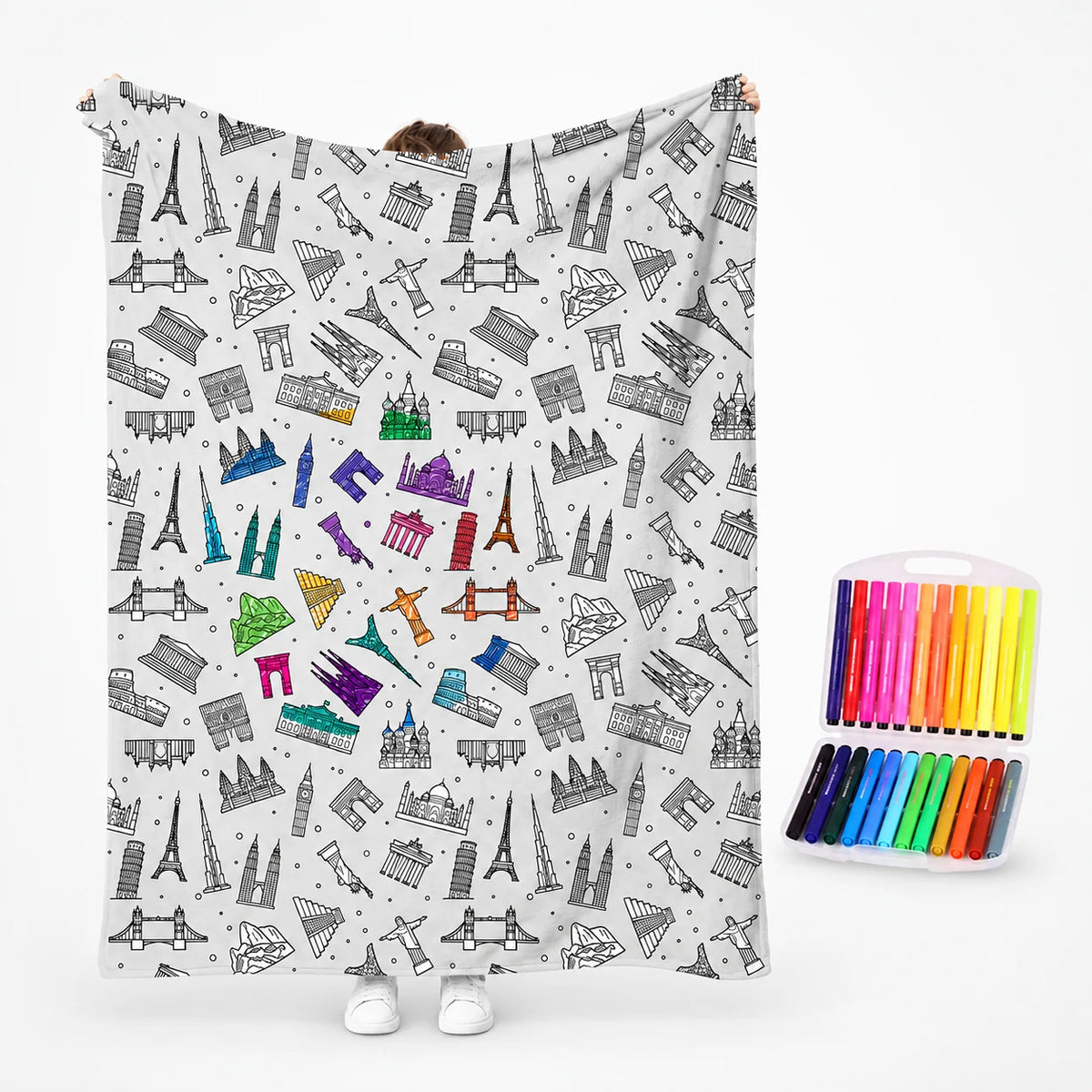 Kids Duvet Cover Washable Ink Pre-Printed Lines