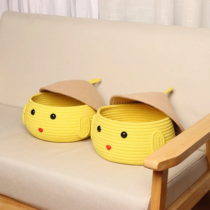 Kids Storage Basket Pudding Dog Soft Fabric Toy Organizer