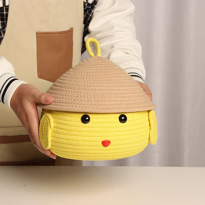 Kids Storage Basket Pudding Dog Soft Fabric Toy Organizer