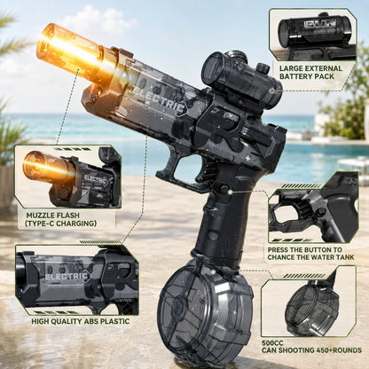 Kids Water Blaster Motorized Continuous Stream Rechargeable
