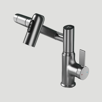 Kitchen Faucet 360° Swivel Height-Adjustable Spout Temperature Display