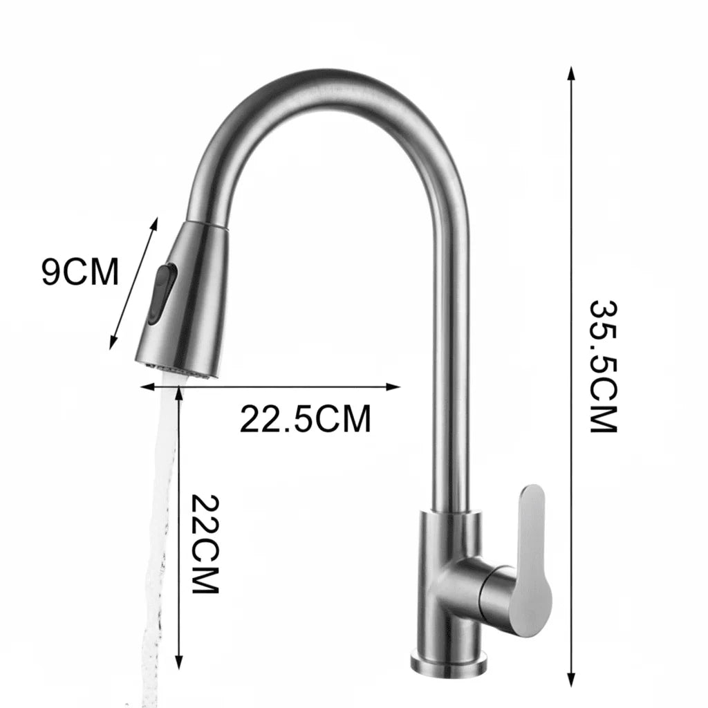 Kitchen Faucet Pull-Out Spray Head 360° Swivel Design