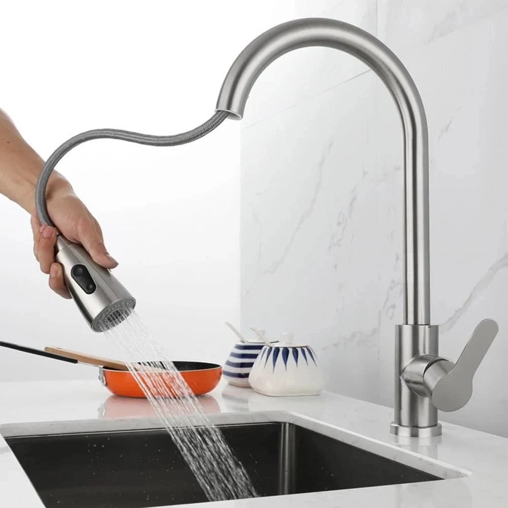 Kitchen Faucet Pull-Out Spray Head 360° Swivel Design