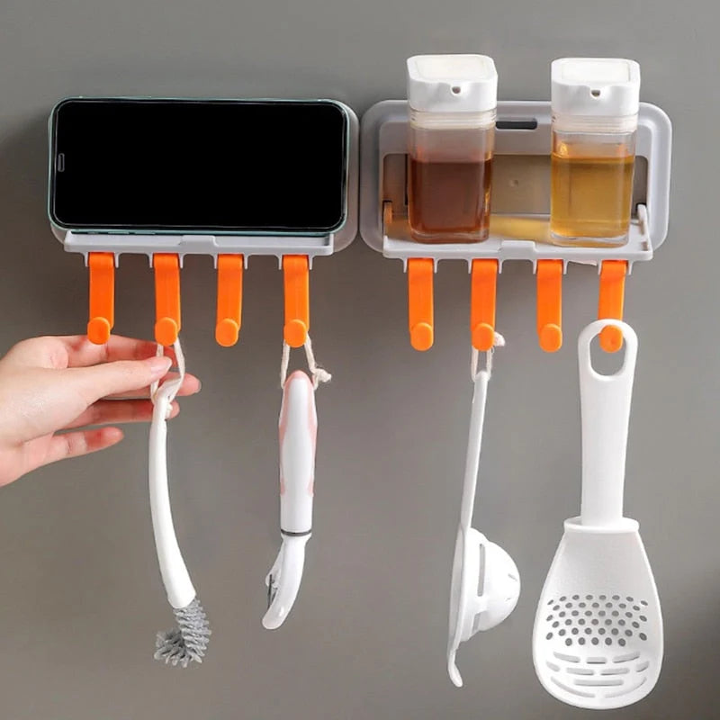 Kitchen Organizer Rack Wall-Mounted Moisture-Resistant ABS