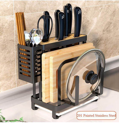 Kitchen Utensil Organizer Stainless Steel Ventilated Drying Rack Side Hooks
