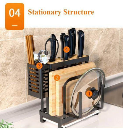 Kitchen Utensil Organizer Stainless Steel Ventilated Drying Rack Side Hooks