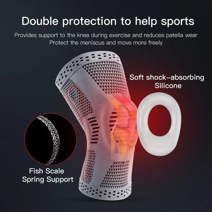 Knee Brace Silicone Stabilizer Elastic & Non-Slip
