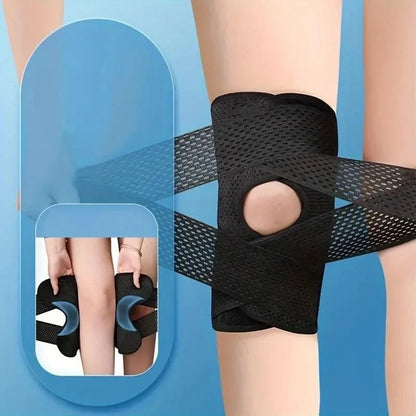 Knee Support Brace Open Patella Side Stabilizers Adjustable Compression Straps
