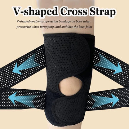 Knee Support Brace Open Patella Side Stabilizers Adjustable Compression Straps