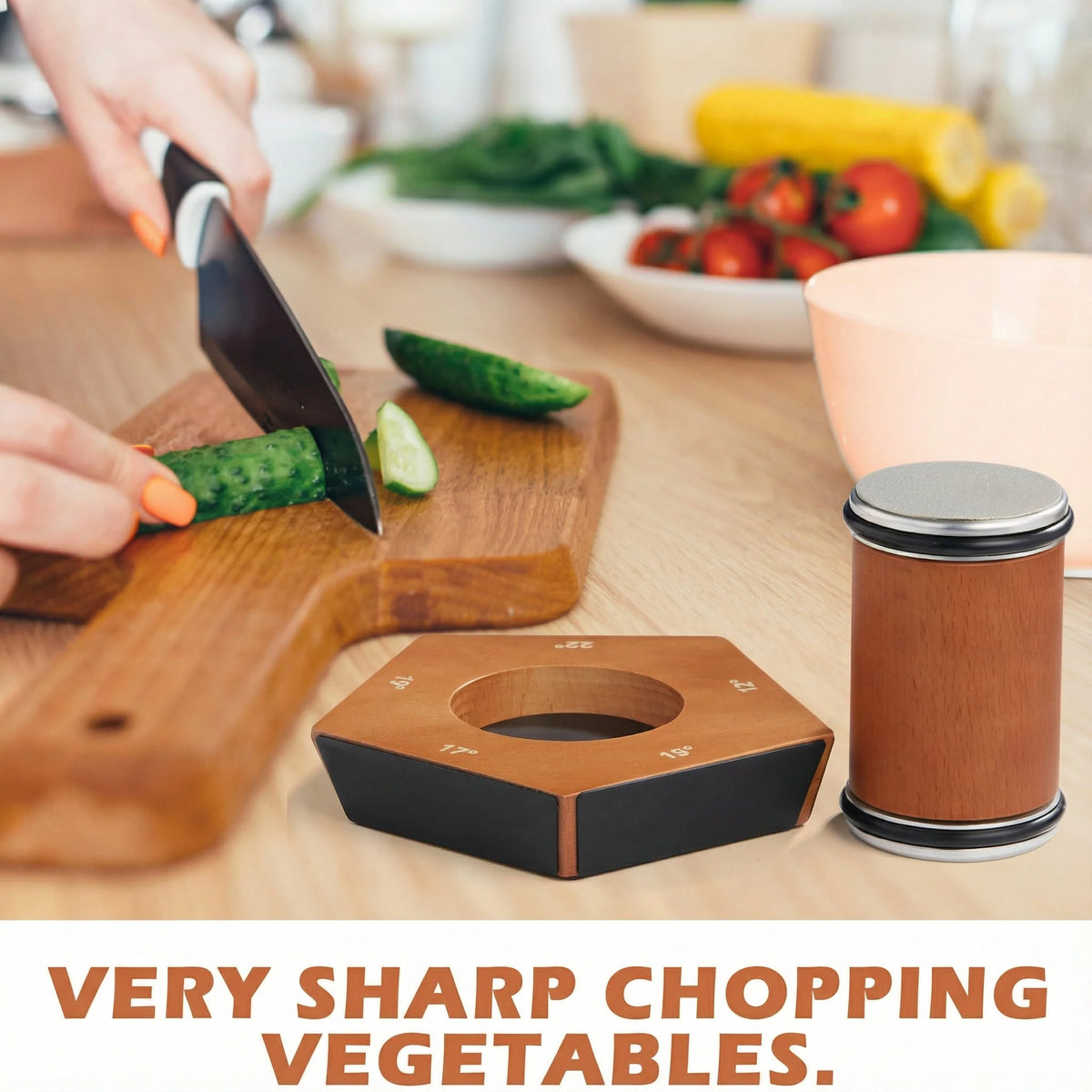 Knife Sharpener Magnetic Angle Guide Diamond-Coated Stones