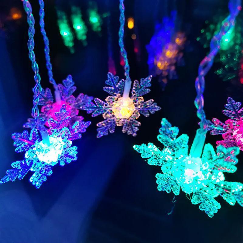 LED Curtain Lights Snowflake Multi Color Waterproof