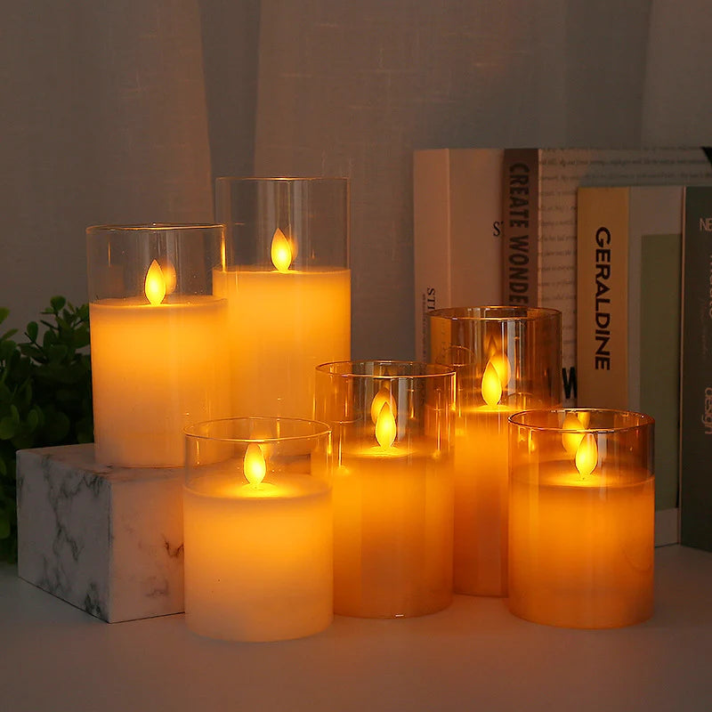 LED Flameless Candles Real Wax Look Remote Control & Timer