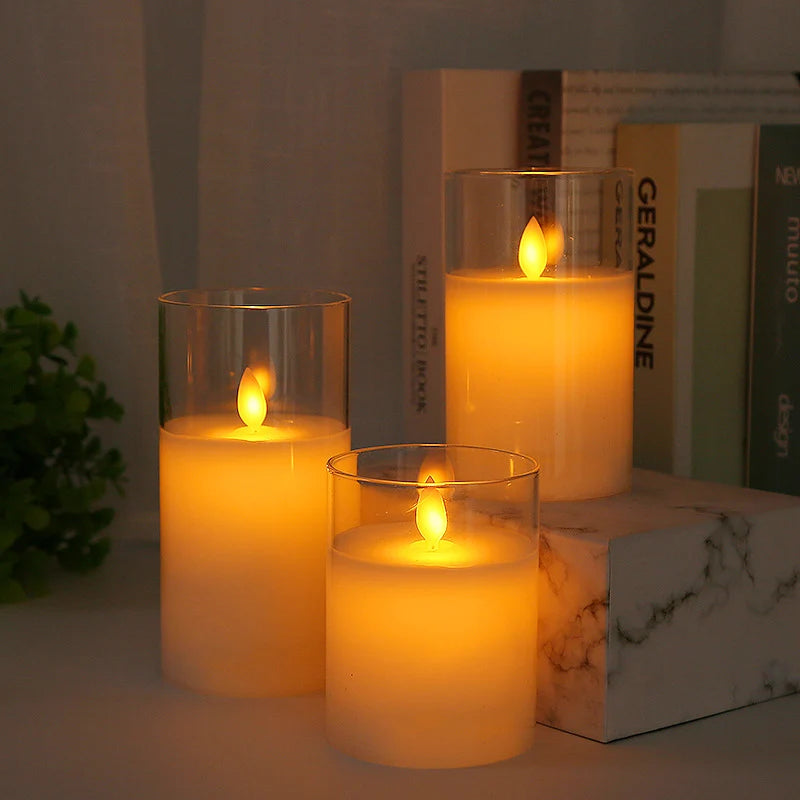 LED Flameless Candles Real Wax Look Remote Control & Timer