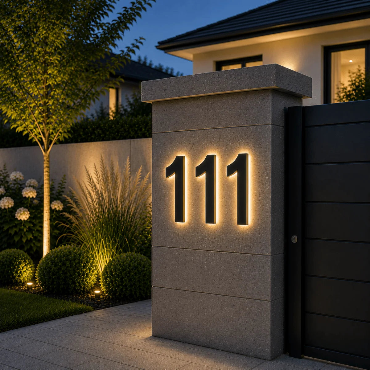 LED House Number Stainless Steel Customizable IP68 Waterproof