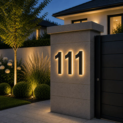 LED House Number Stainless Steel Customizable IP68 Waterproof